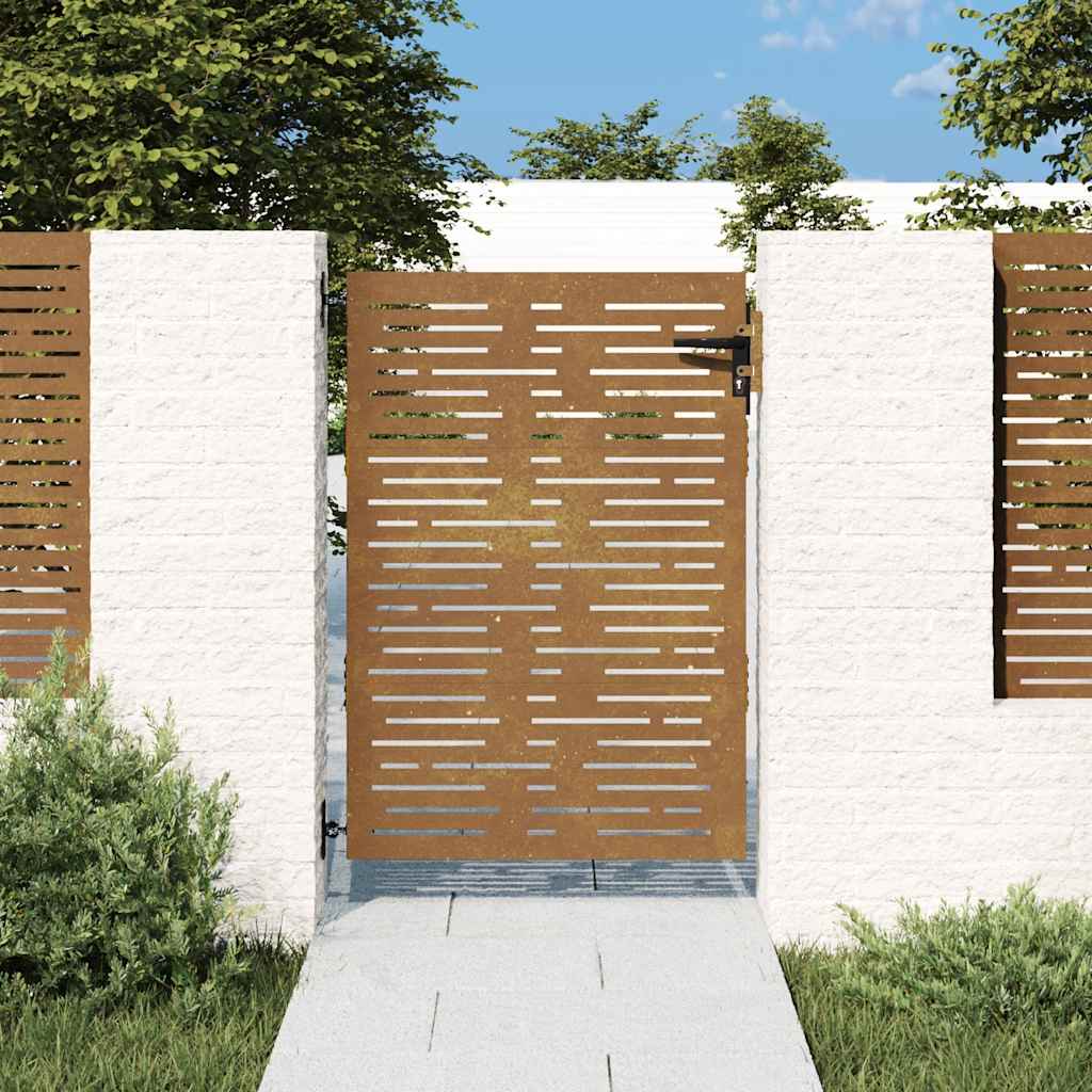 Hageport 85x125 cm cortenstål firkantet design