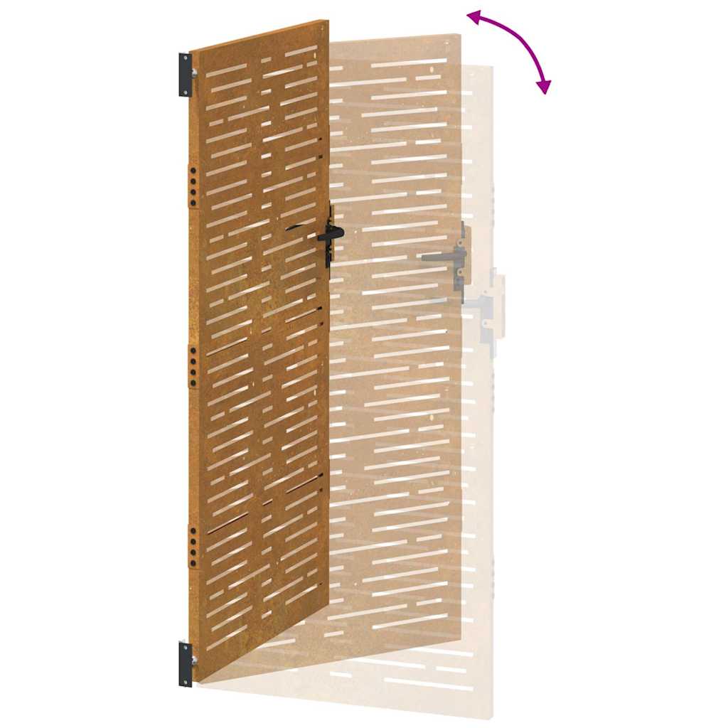 Hageport 85x175 cm cortenstål firkantet design