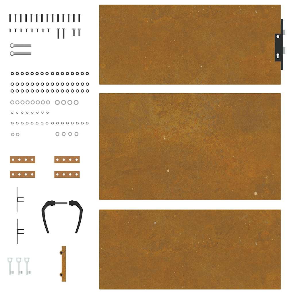 Hageport 85x125 cm cortenstål