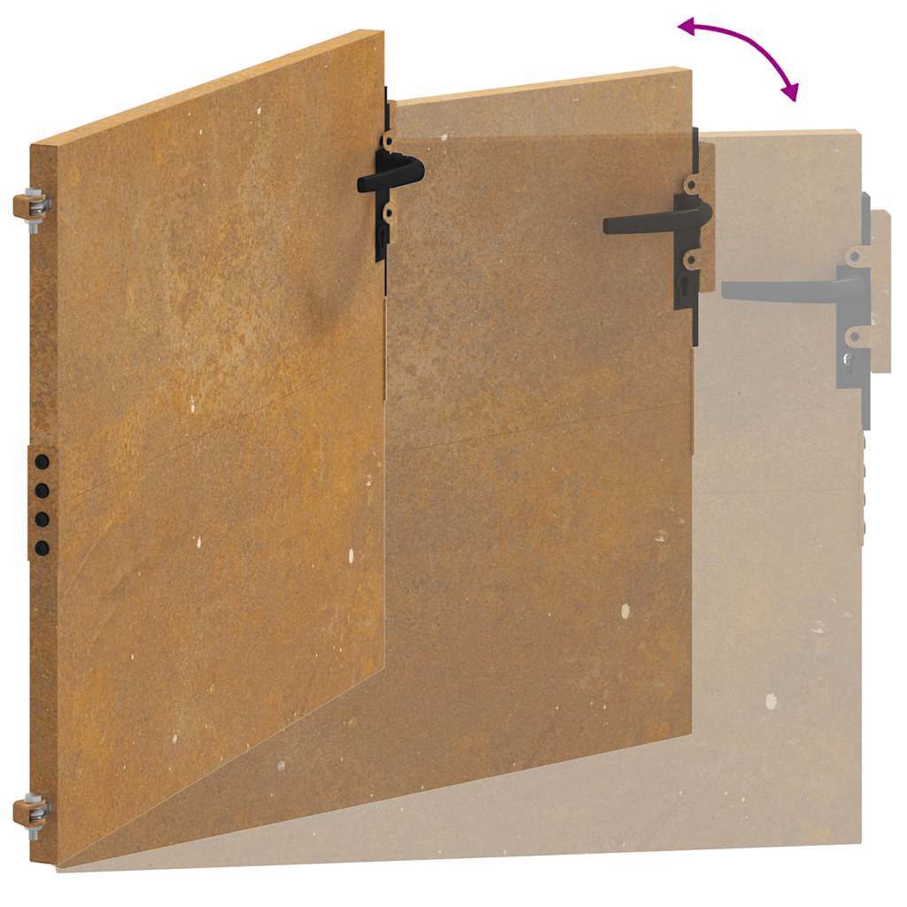 Hageport 100x75 cm cortenstål