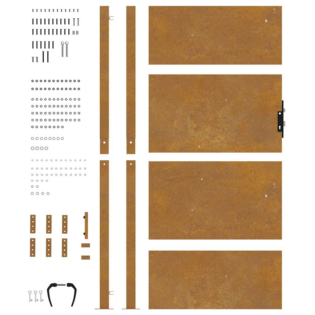 Hageport 100x200 cm cortenstål
