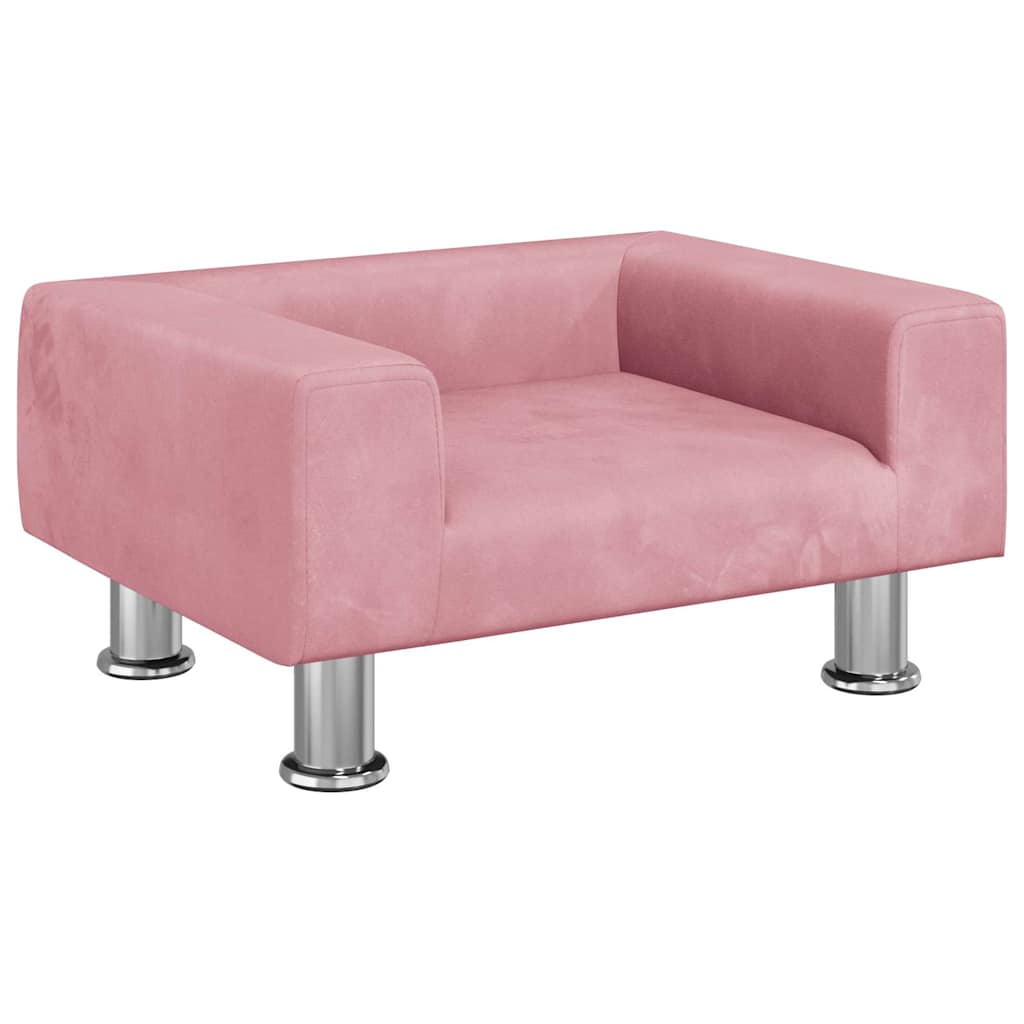 Hundeseng rosa 50x40x26,5 cm fløyel
