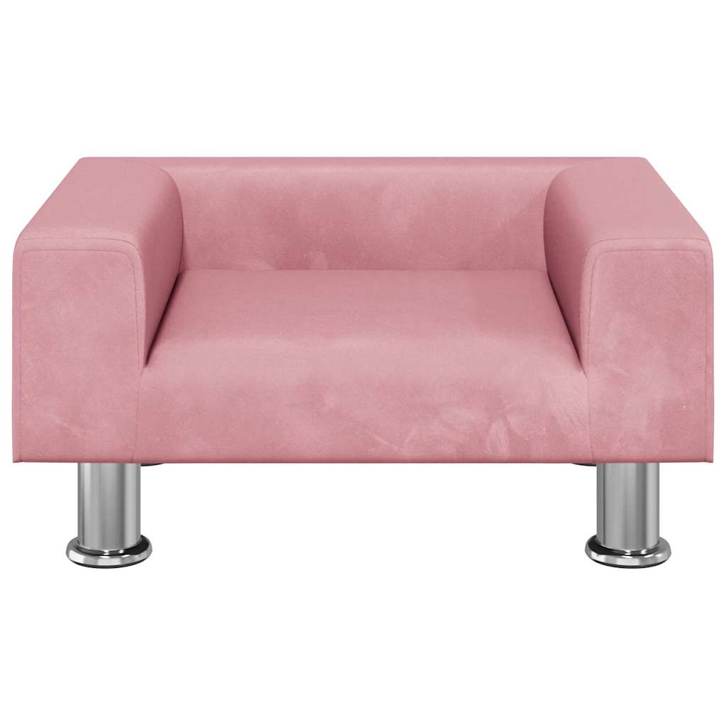 Hundeseng rosa 50x40x26,5 cm fløyel