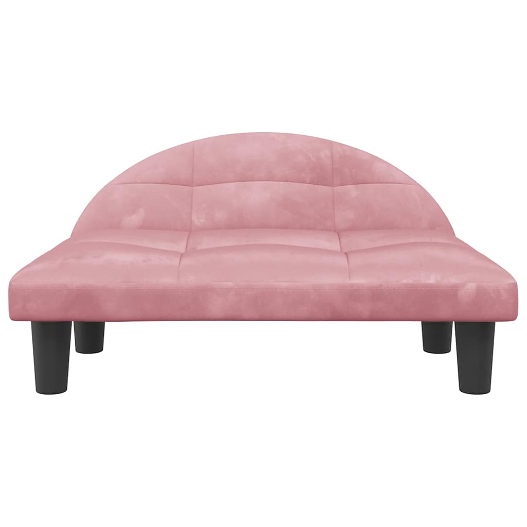 Hundeseng rosa 70x52x30 cm fløyel