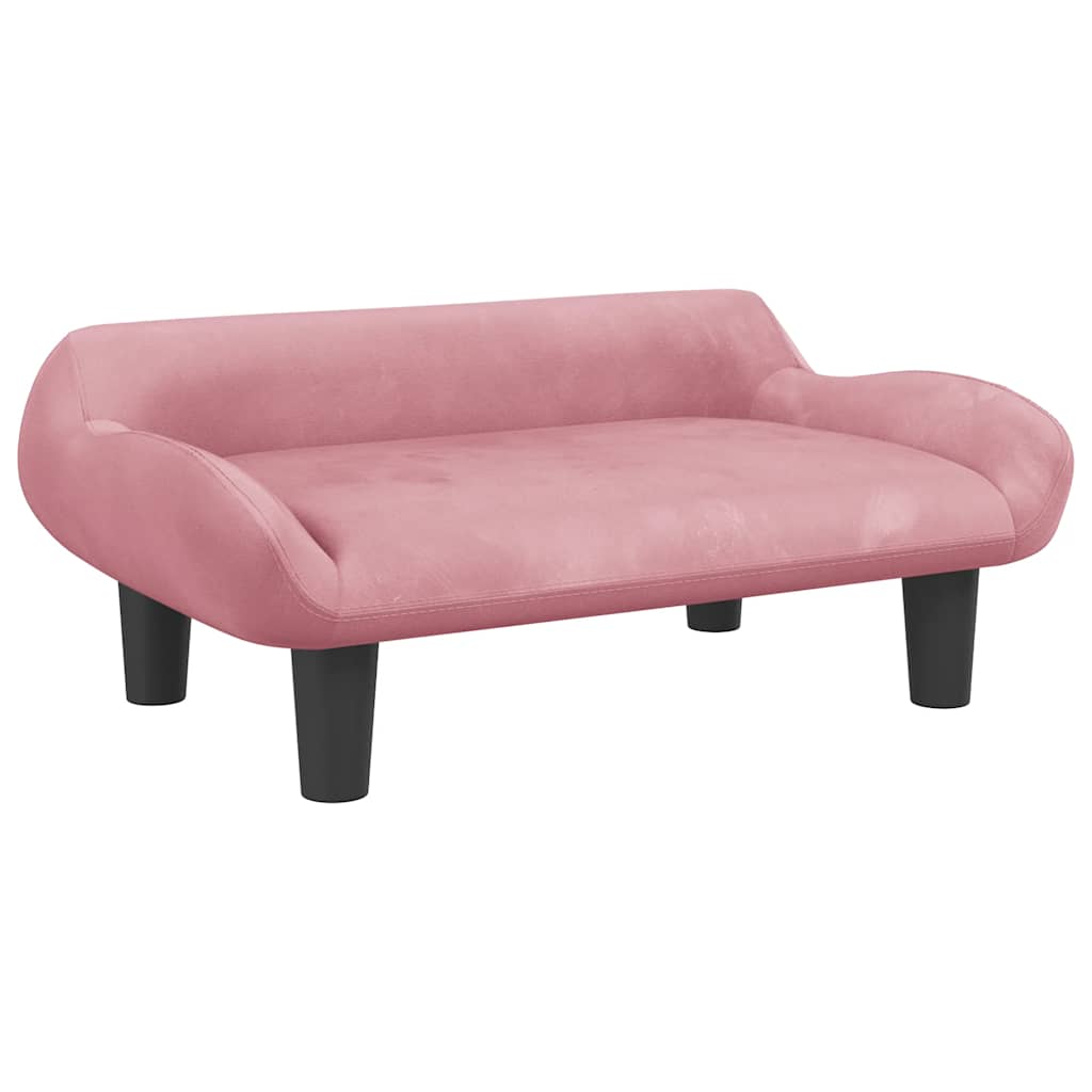 Hundeseng rosa 70x40x24 cm fløyel