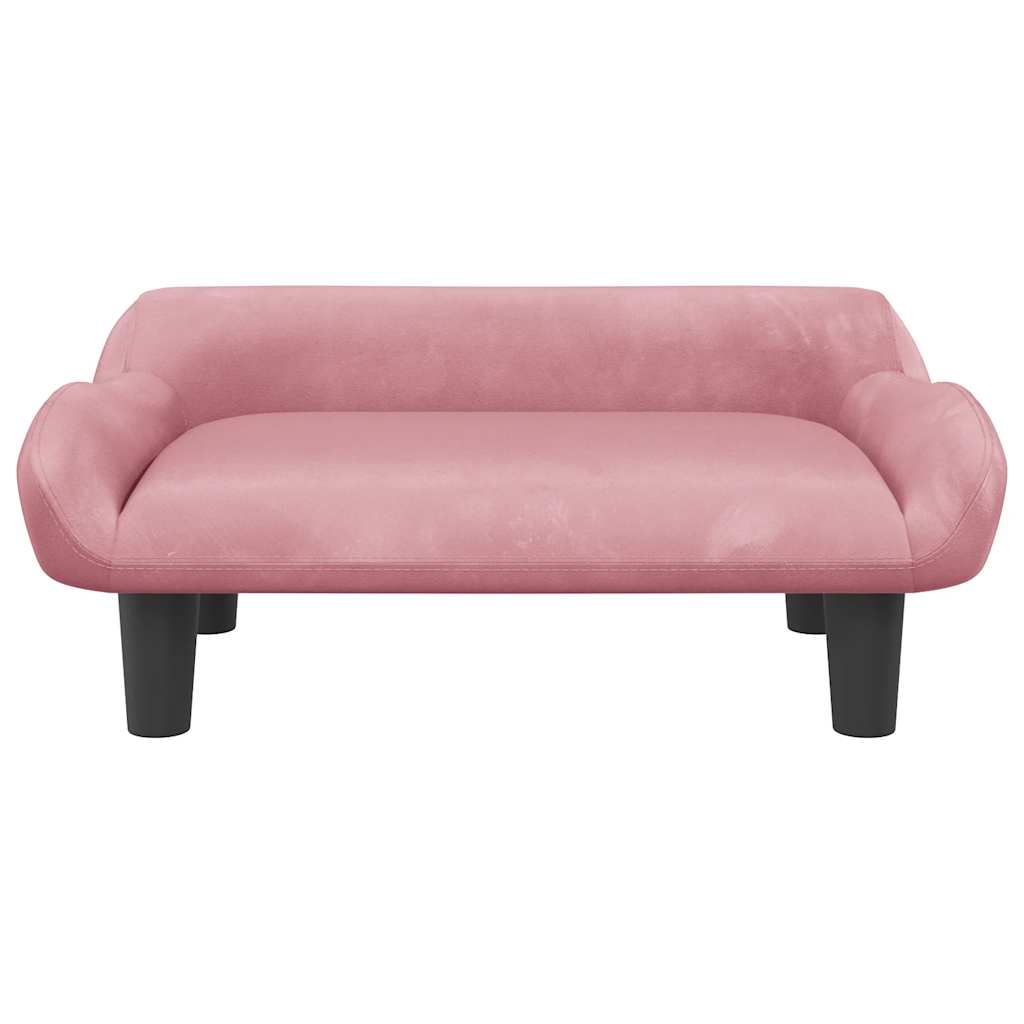 Hundeseng rosa 70x40x24 cm fløyel