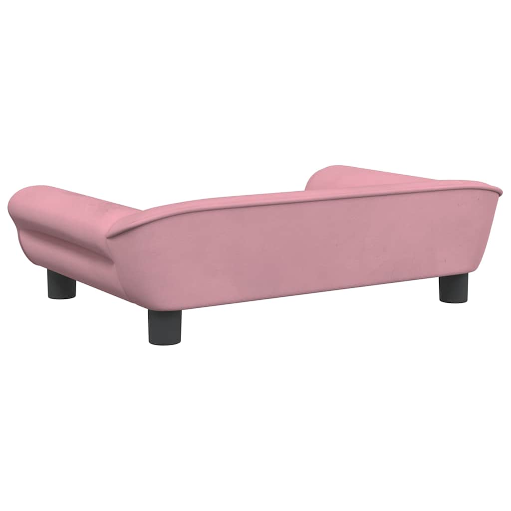 Hundeseng rosa 70x48x22 cm fløyel