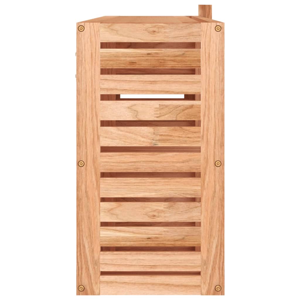 Speilskap 80x17x34 cm heltre valnøtt
