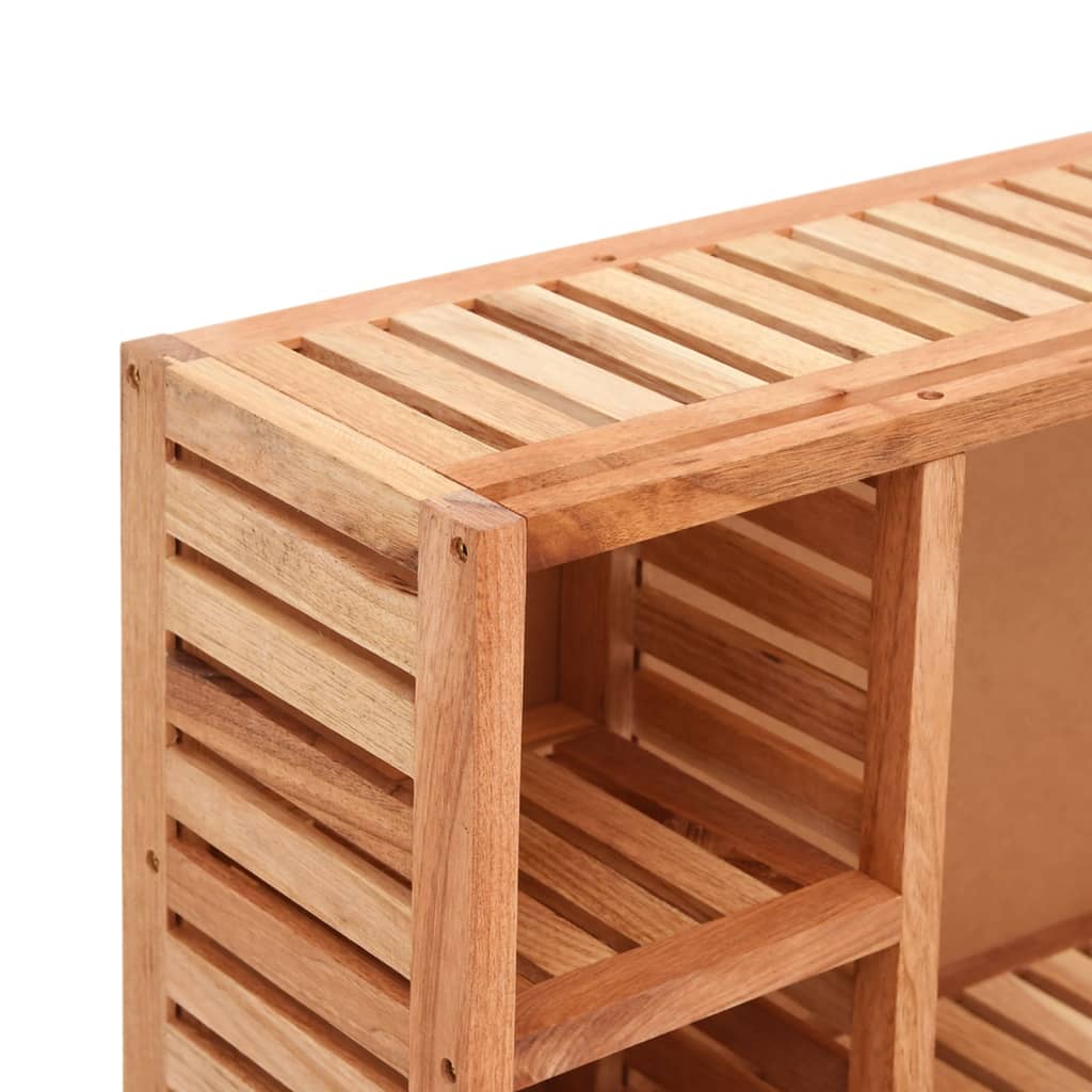 Speilskap 80x17x34 cm heltre valnøtt