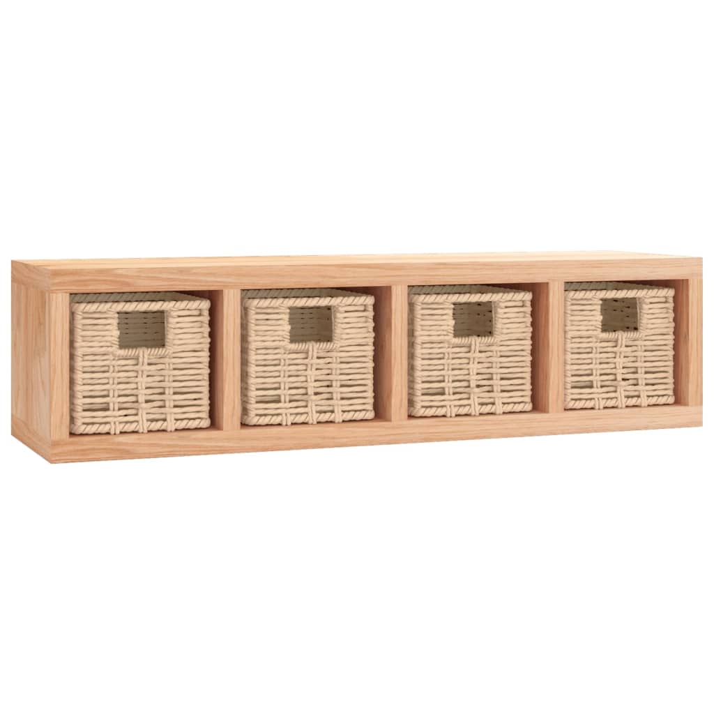 Vegghylle med kurver 62x18x16 cm heltre valnøtt vidaXL