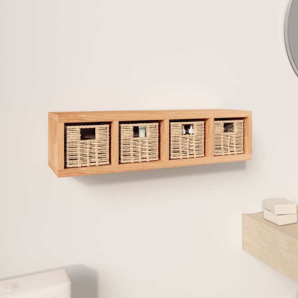 Vegghylle med kurver 62x18x16 cm heltre valnøtt vidaXL