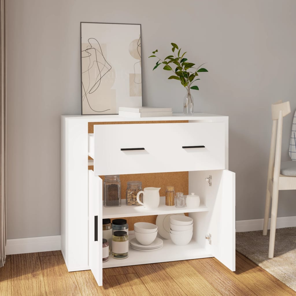 Skjenk hvit 80x33x70 cm konstruert tre vidaXL