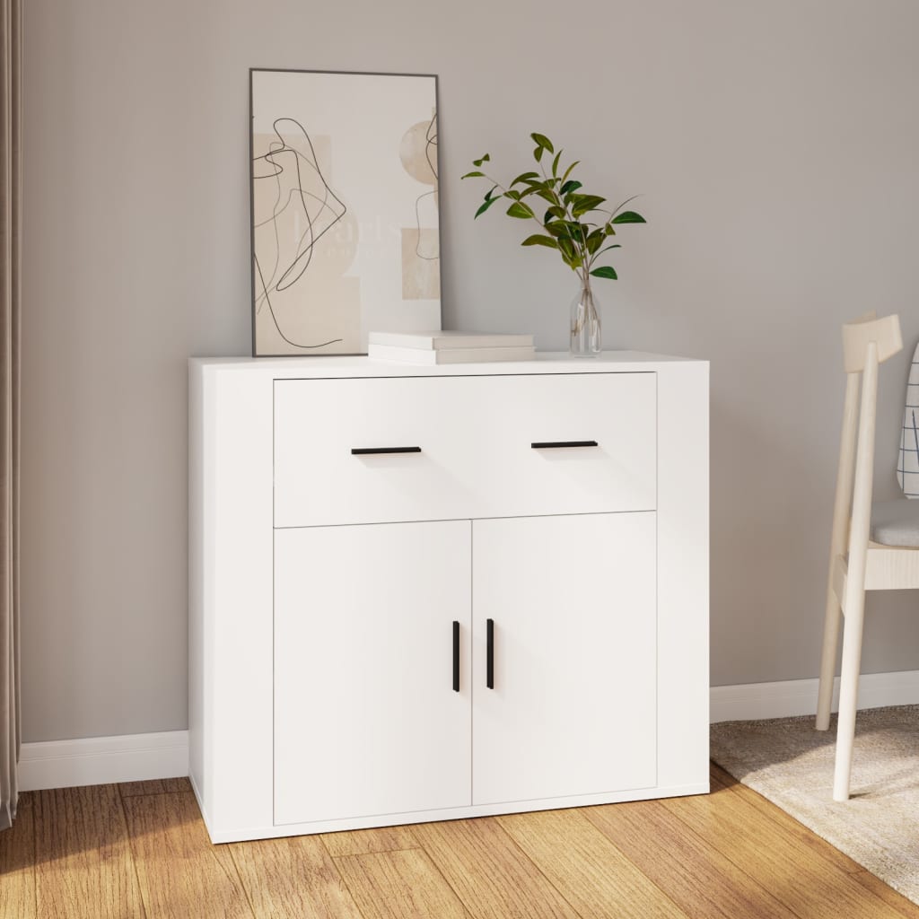 Skjenk hvit 80x33x70 cm konstruert tre vidaXL