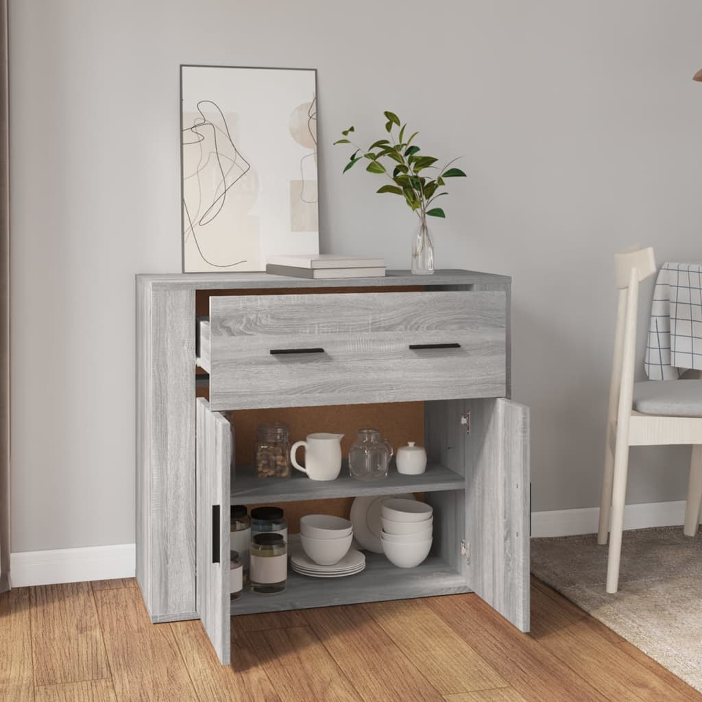 Skjenk grå sonoma 80x33x70 cm konstruert tre vidaXL