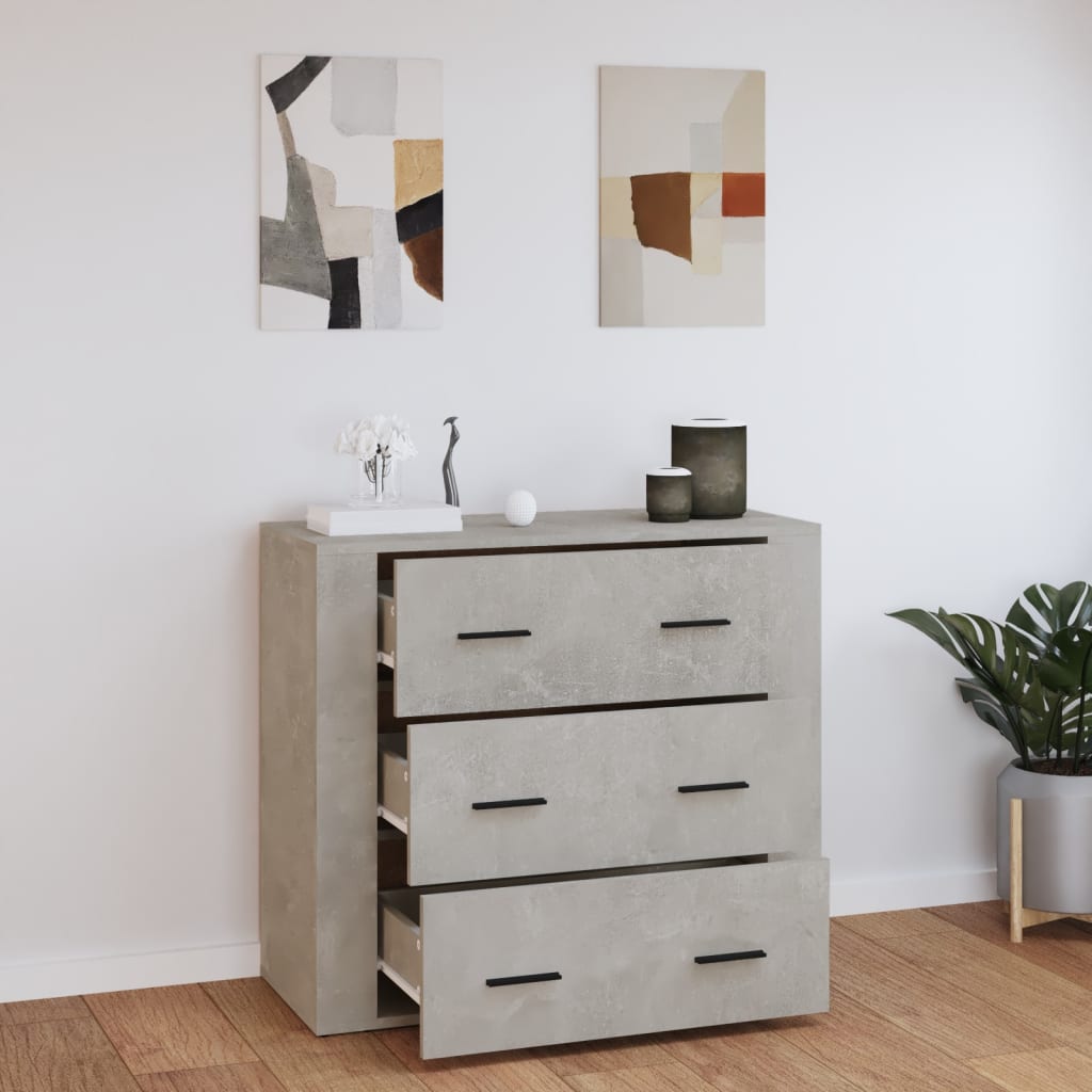 Skjenk betonggrå 80x33x70 cm konstruert tre