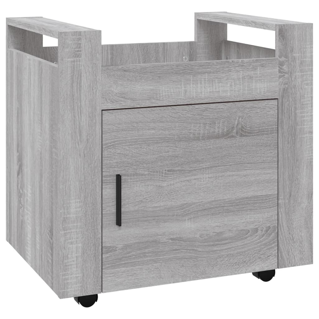 Tralle til skrivebord grå eik 60x45x60 cm konstruert tre