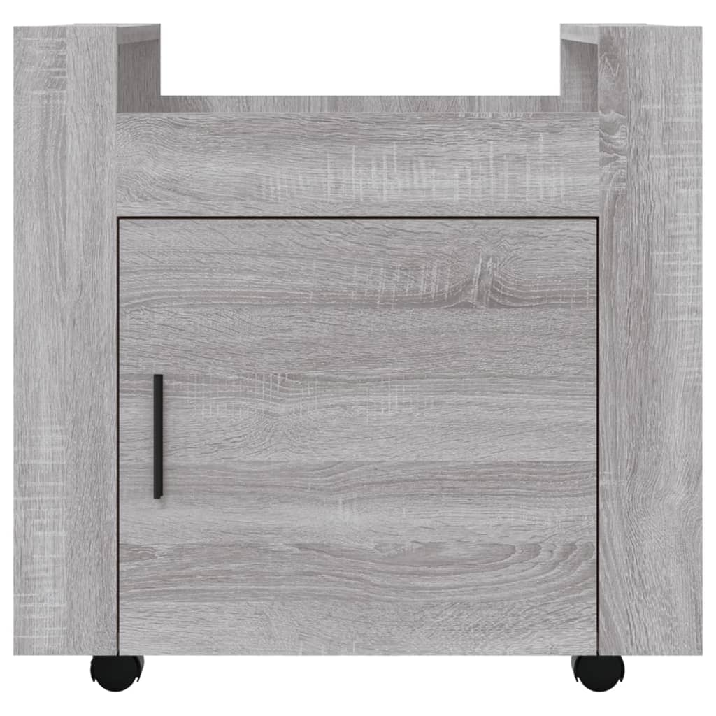 Tralle til skrivebord grå eik 60x45x60 cm konstruert tre