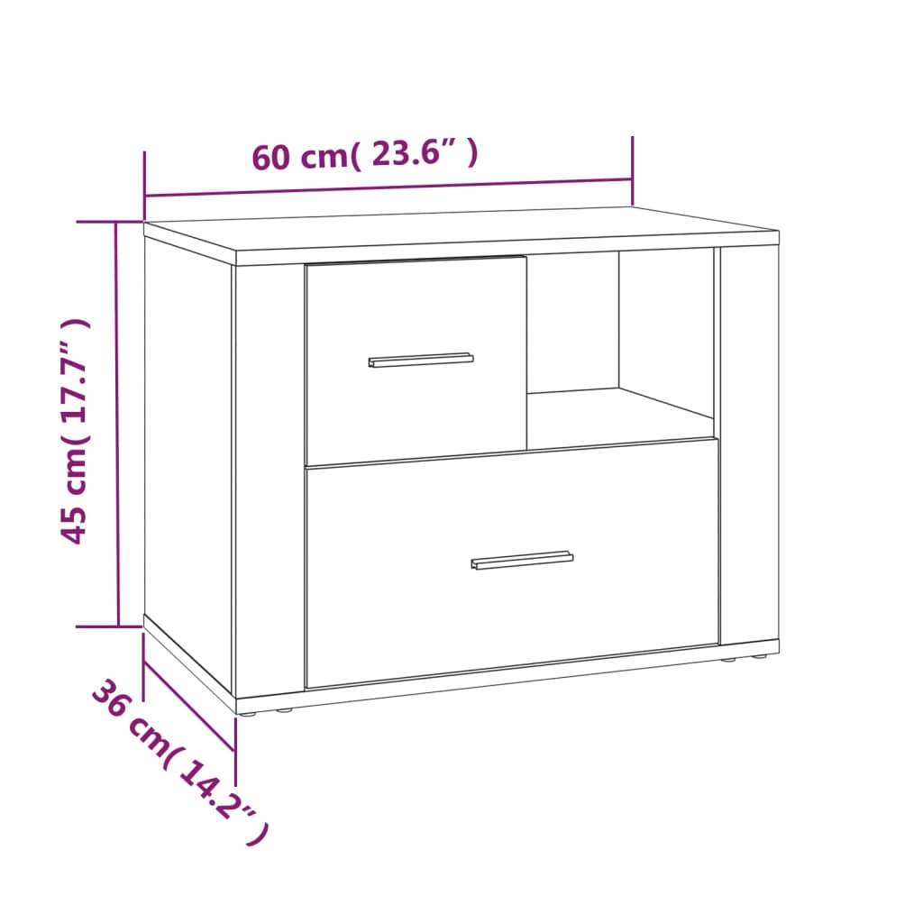 Nattbord sonoma eik 60x36x45 cm konstruert tre
