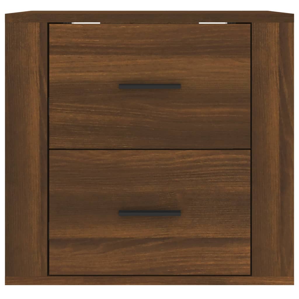 Veggmontert nattbord brun eik 50x36x47 cm