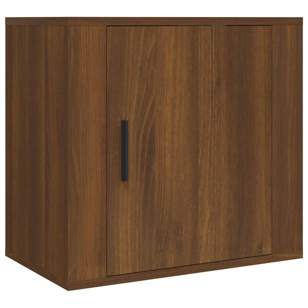 Veggmontert nattbord brun eik 50x30x47 cm