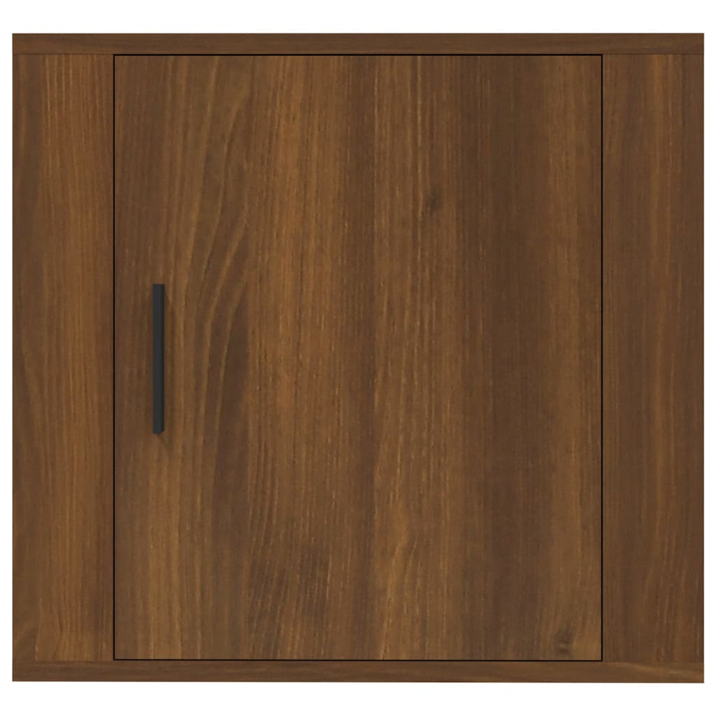 Veggmontert nattbord brun eik 50x30x47 cm
