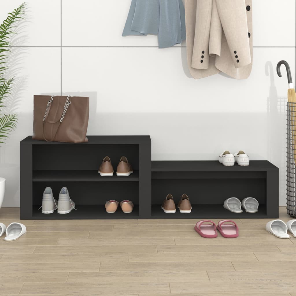 Skoskap svart 150x35x45 cm konstruert tre vidaXL