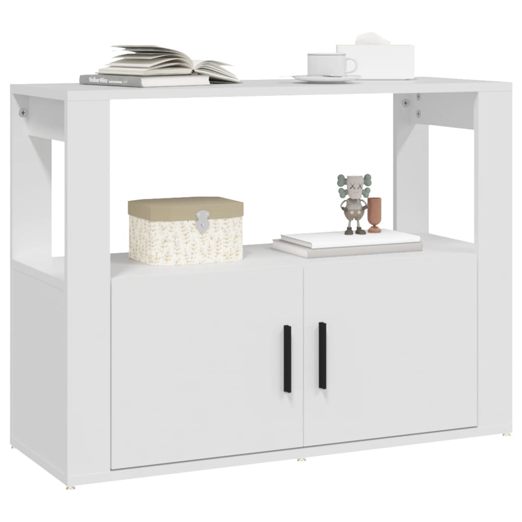 Skjenk hvit 80x30x60 cm konstruert tre