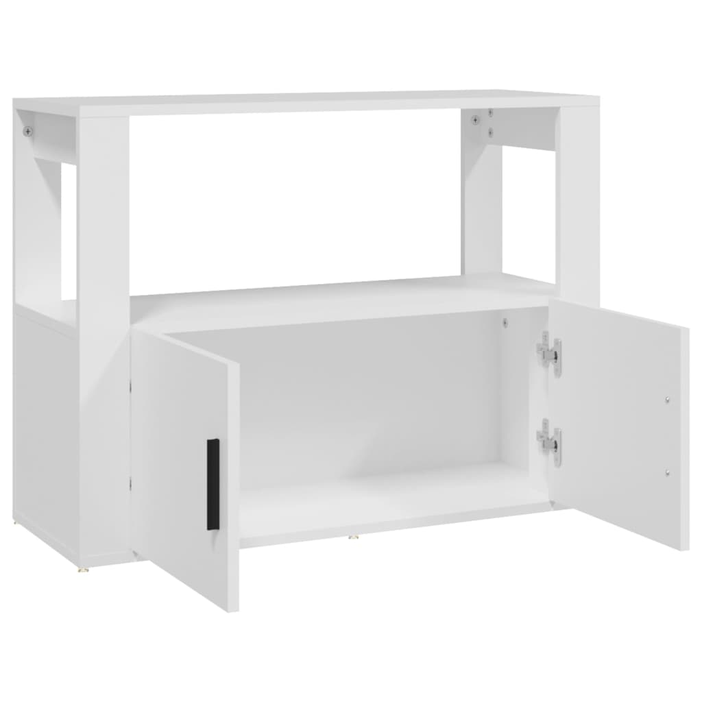 Skjenk hvit 80x30x60 cm konstruert tre