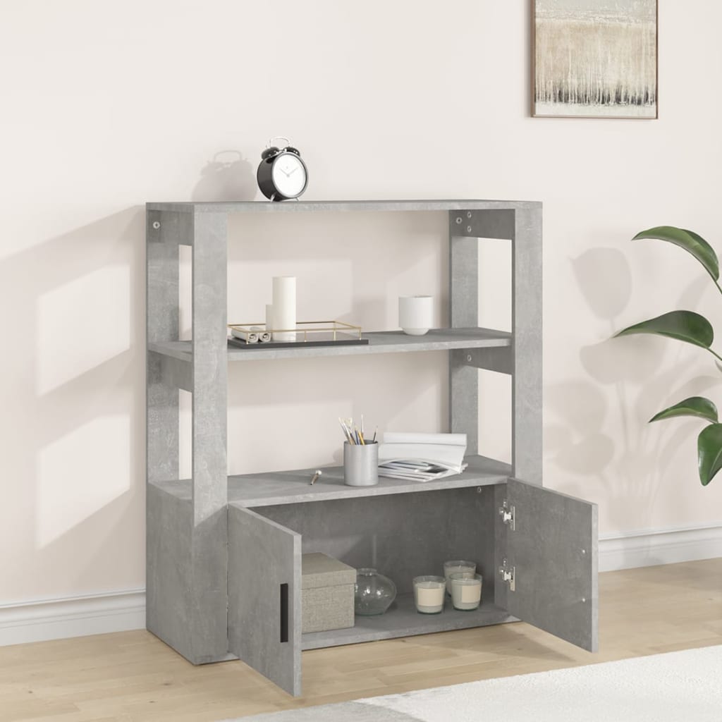 Skjenk betonggrå 80x30x90 cm konstruert tre