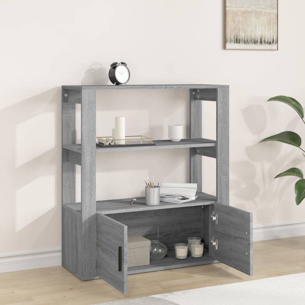 Skjenk grå sonoma 80x30x90 cm konstruert tre