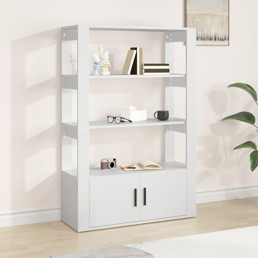 Skjenk hvit 80x30x119,5 cm konstruert tre