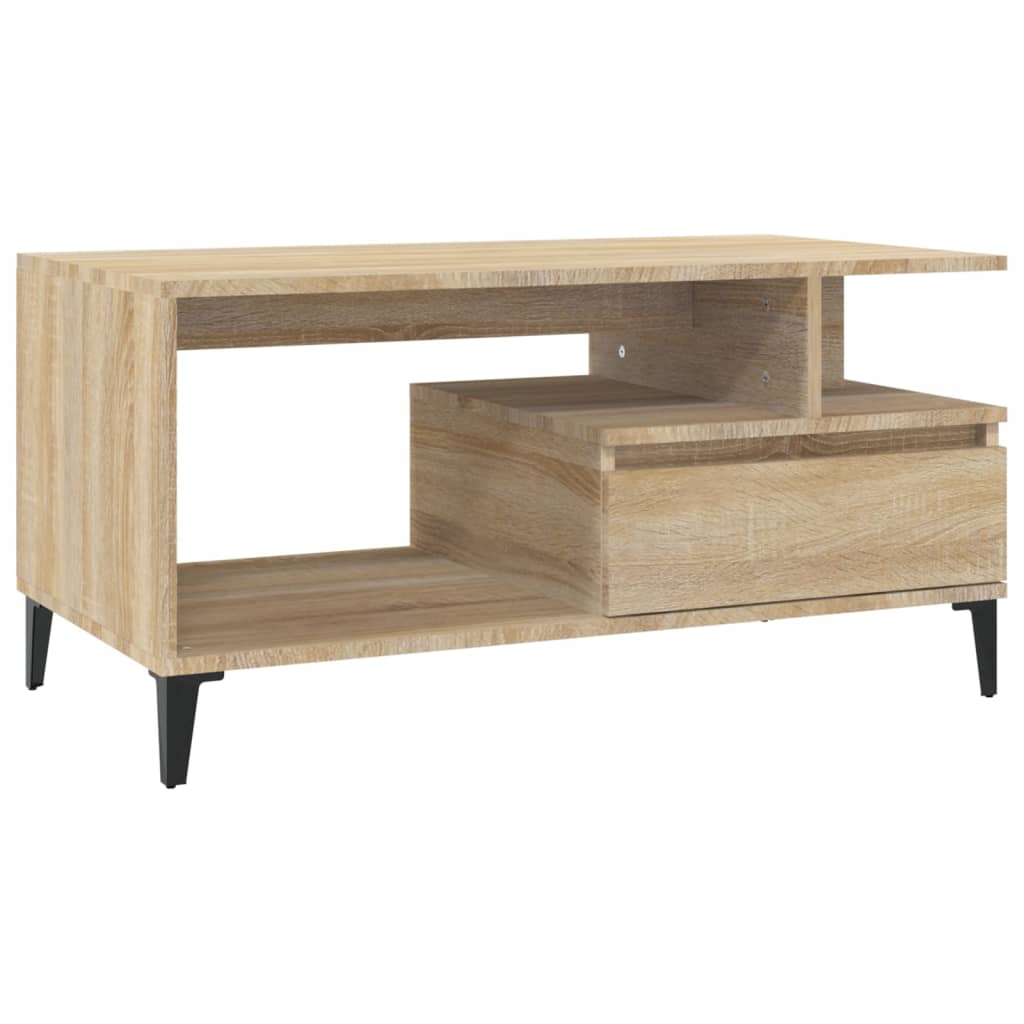 Salongbord sonoma eik 90x49x45 cm konstruert tre