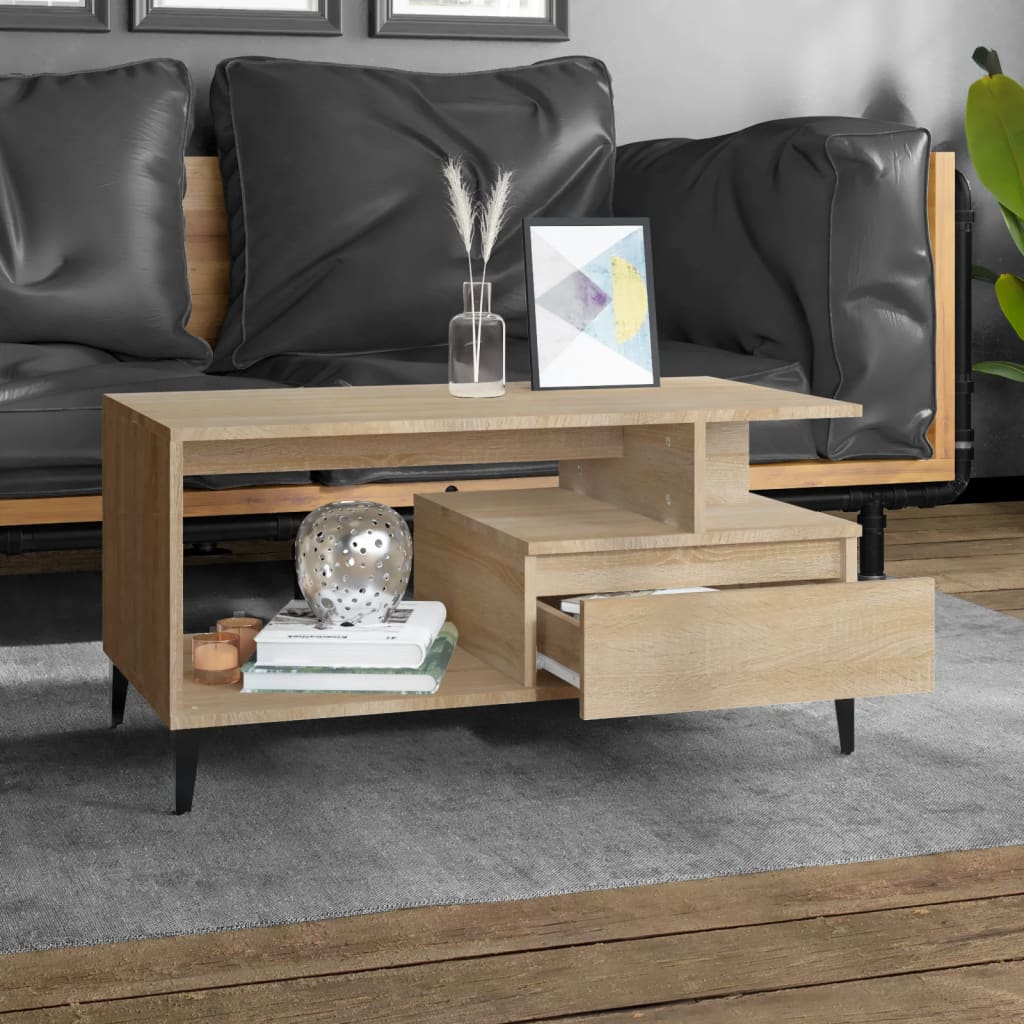 Salongbord sonoma eik 90x49x45 cm konstruert tre