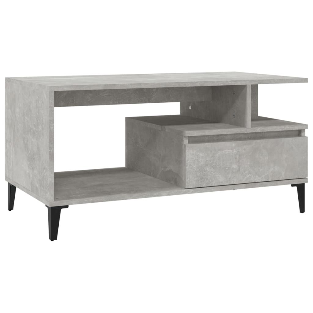 Salongbord betonggrå 90x49x45 cm konstruert tre