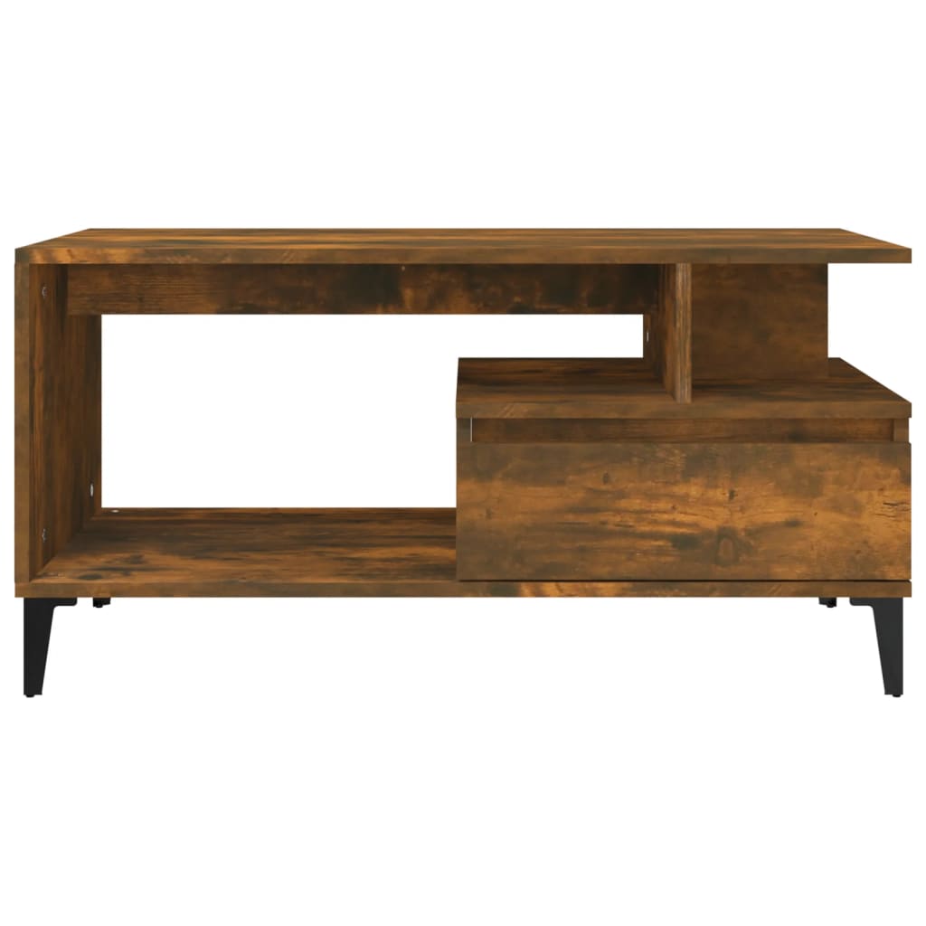 Salongbord røkt eik 90x49x45 cm konstruert tre