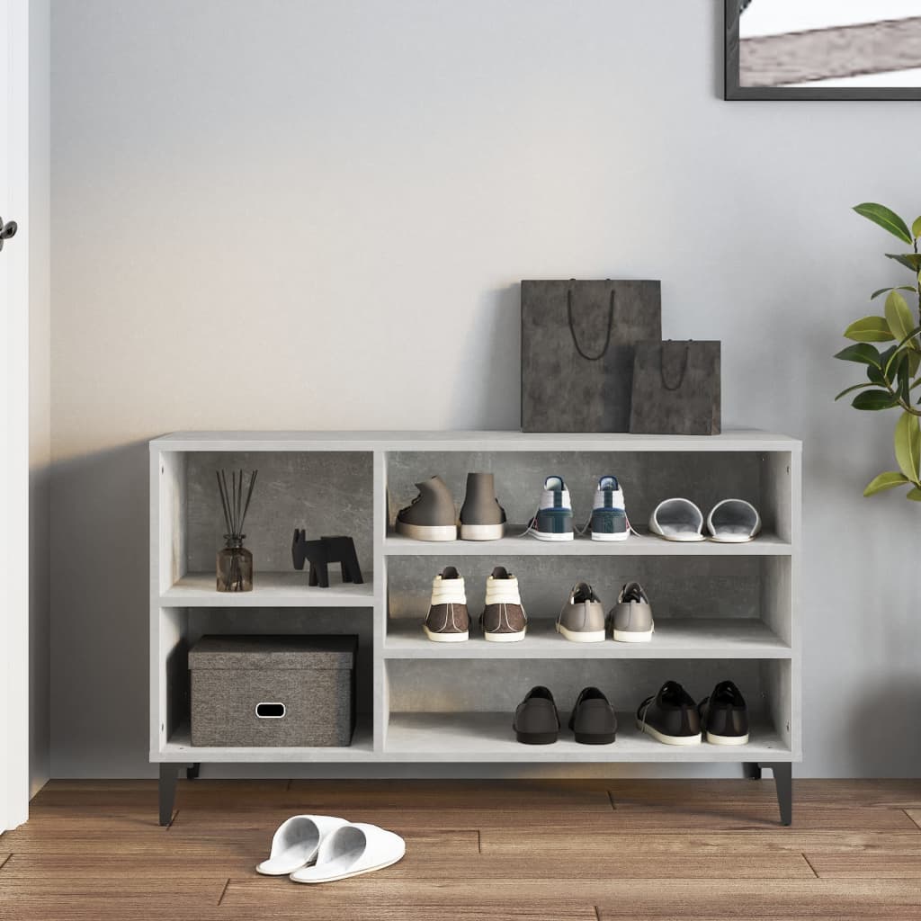 Skoskap betonggrå 102x36x60 cm konstruert tre