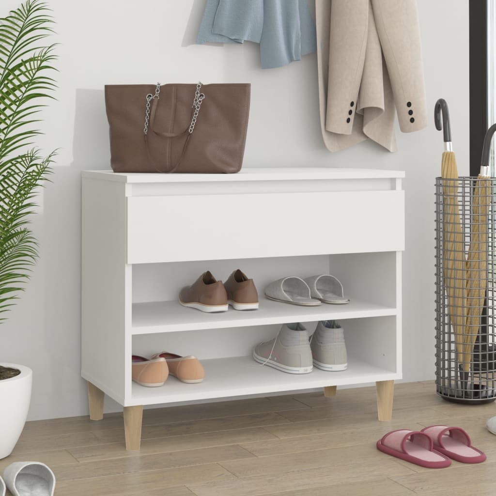 Skoskap hvit 70x36x60 cm konstruert tre