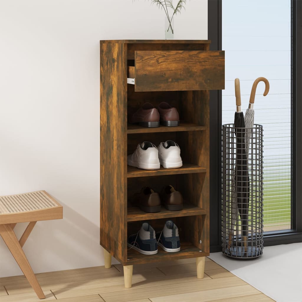 Skoskap røkt eik 40x36x105 cm konstruert tre