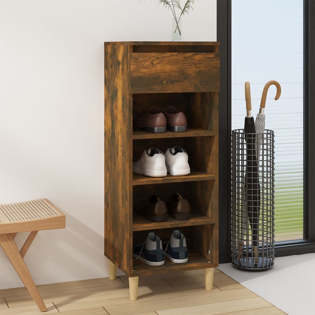 Skoskap røkt eik 40x36x105 cm konstruert tre