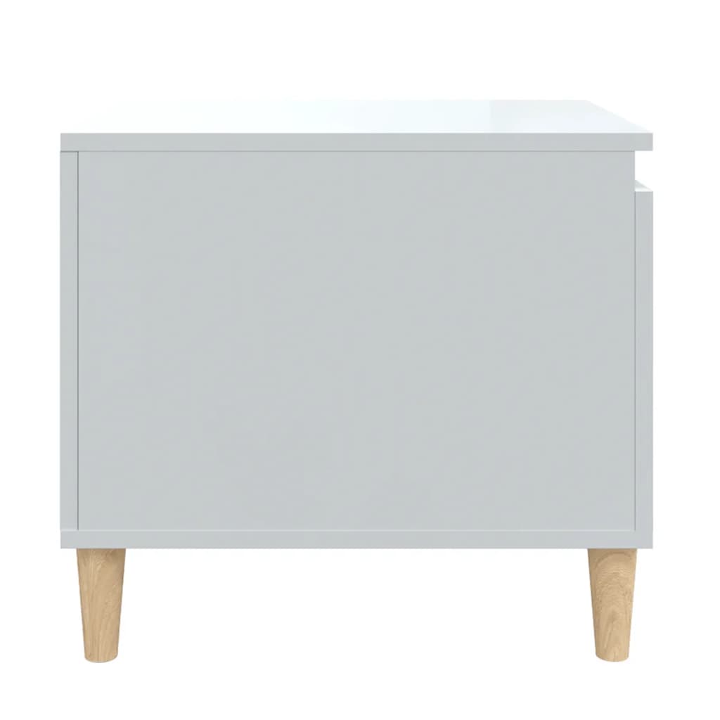 Salongbord høyglans hvit 100x50x45 cm konstruert tre