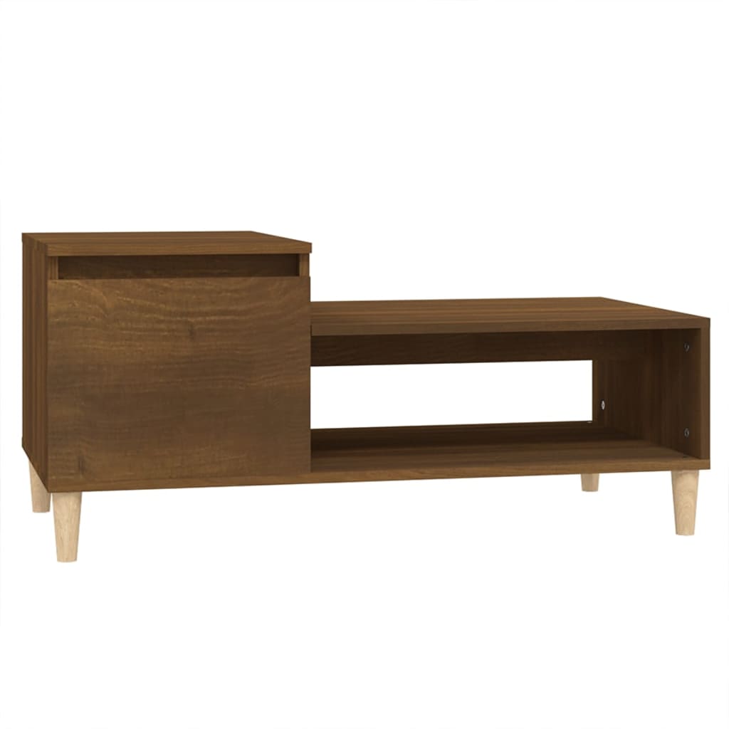 Salongbord brun eik 100x50x45 cm konstruert tre