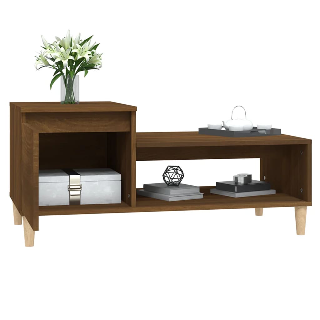 Salongbord brun eik 100x50x45 cm konstruert tre