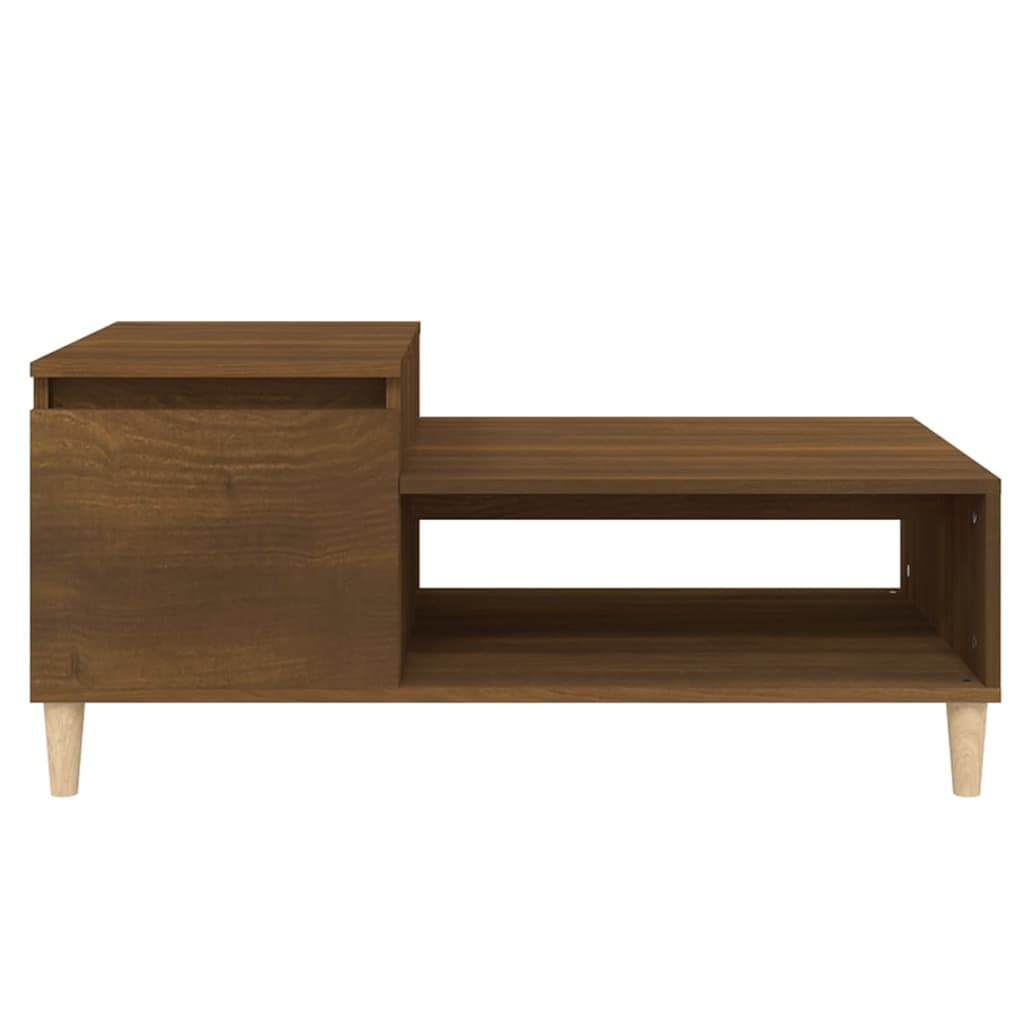 Salongbord brun eik 100x50x45 cm konstruert tre