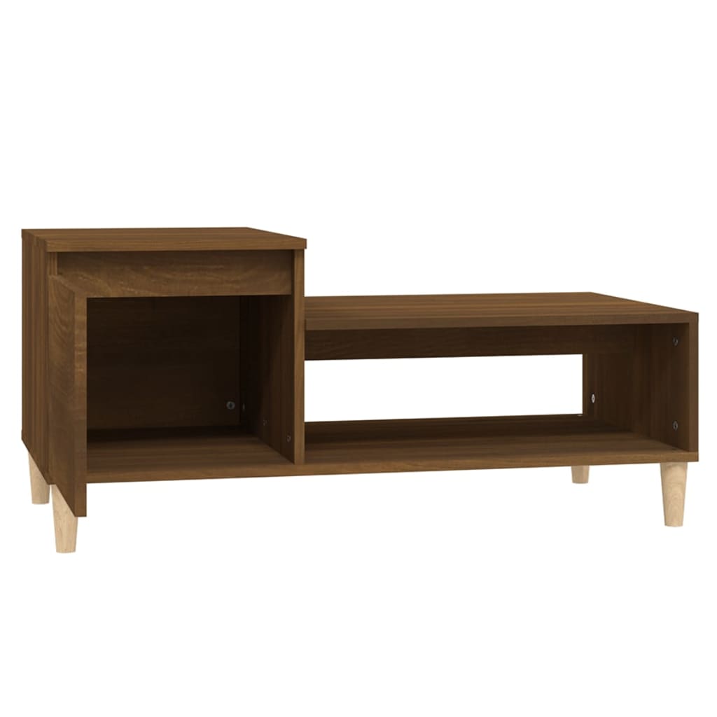 Salongbord brun eik 100x50x45 cm konstruert tre
