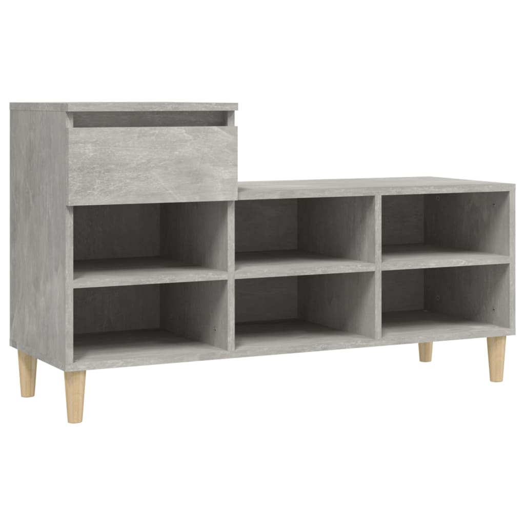Skoskap betonggrå 102x36x60 cm konstruert tre
