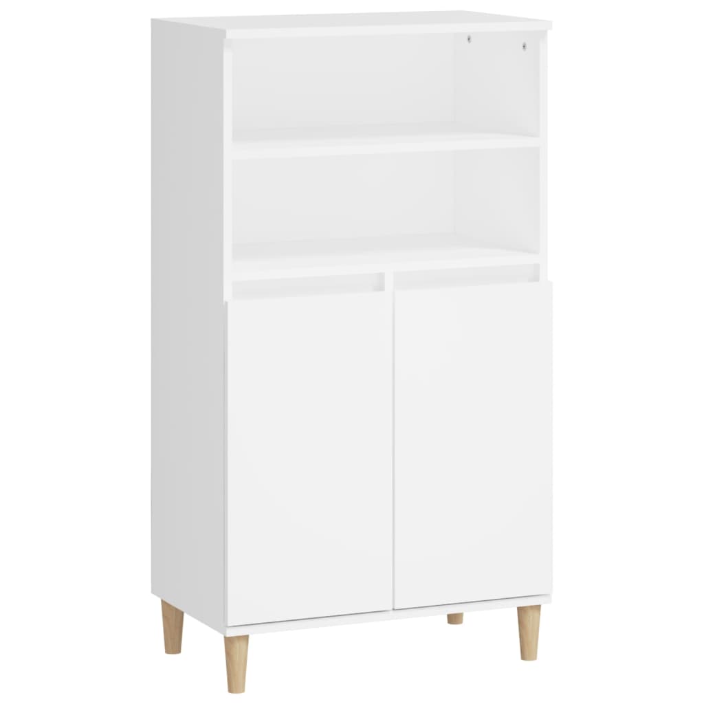 Highboard hvit 60x36x110 cm konstruert tre