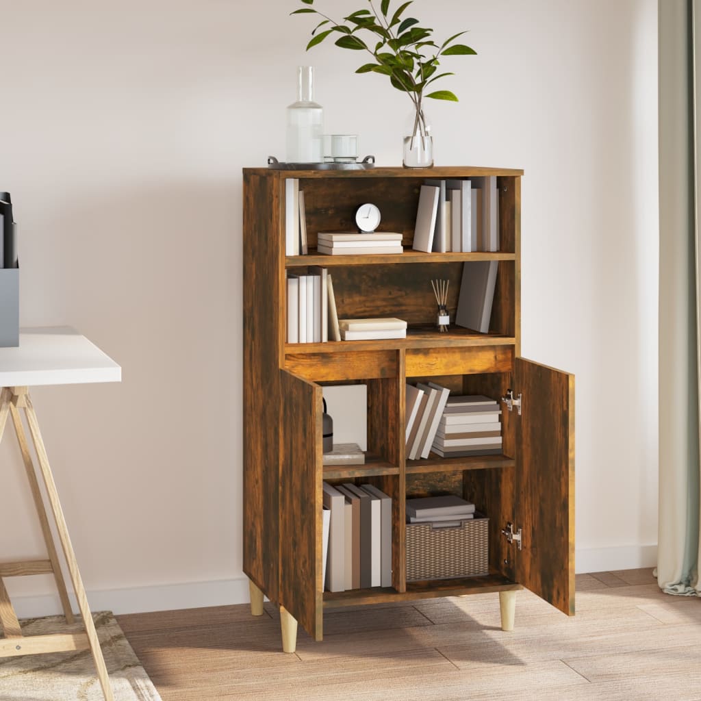 Highboard røkt eik 60x36x110 cm konstruert tre