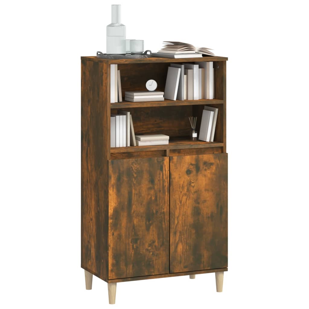 Highboard røkt eik 60x36x110 cm konstruert tre
