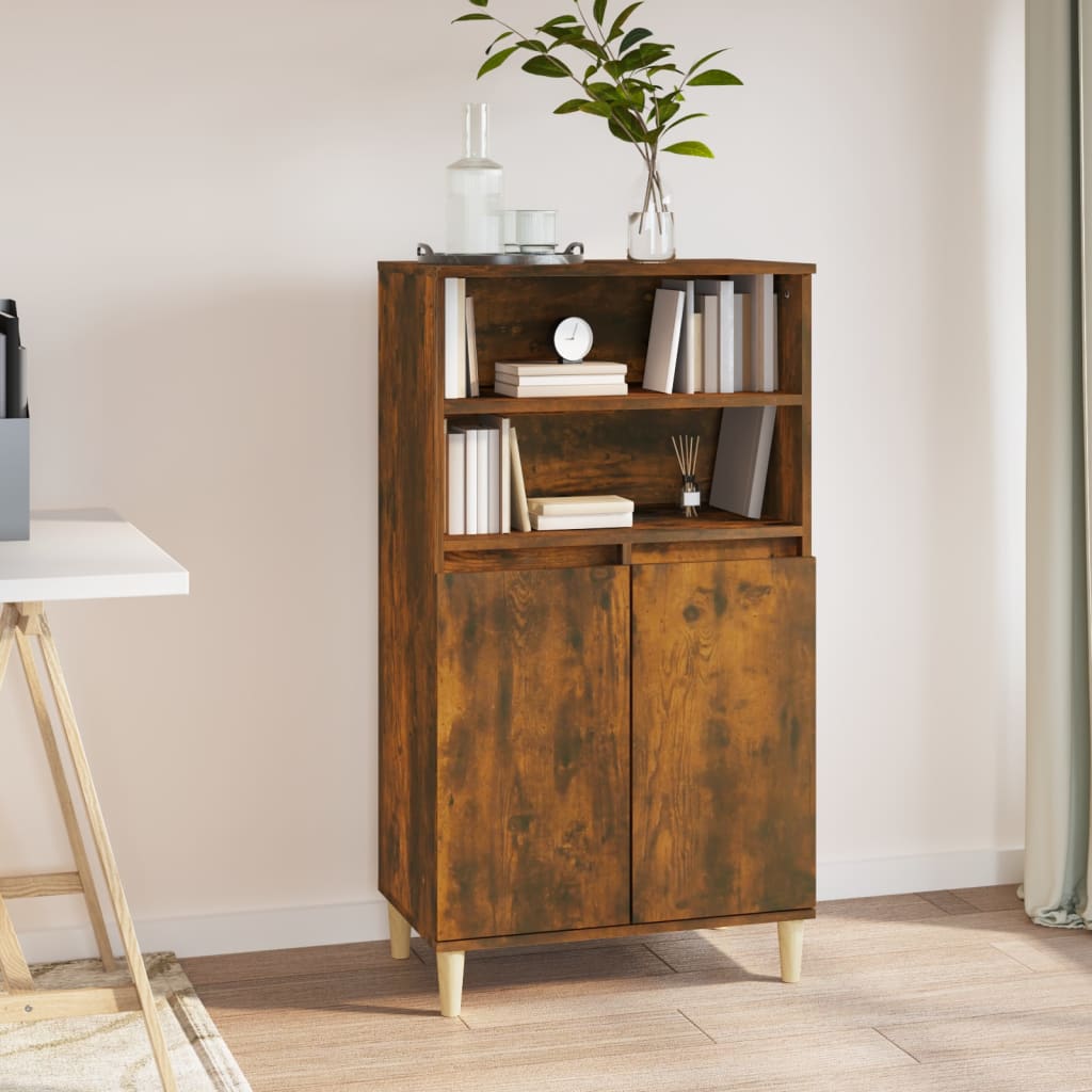 Highboard røkt eik 60x36x110 cm konstruert tre