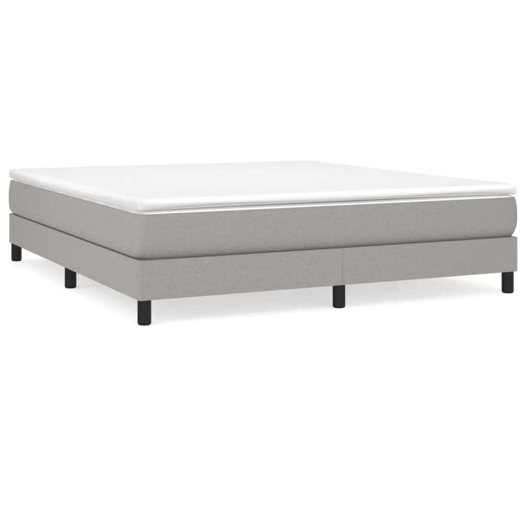 Boxspring-sengeramme lysegrå 180x200 cm Super King stoff